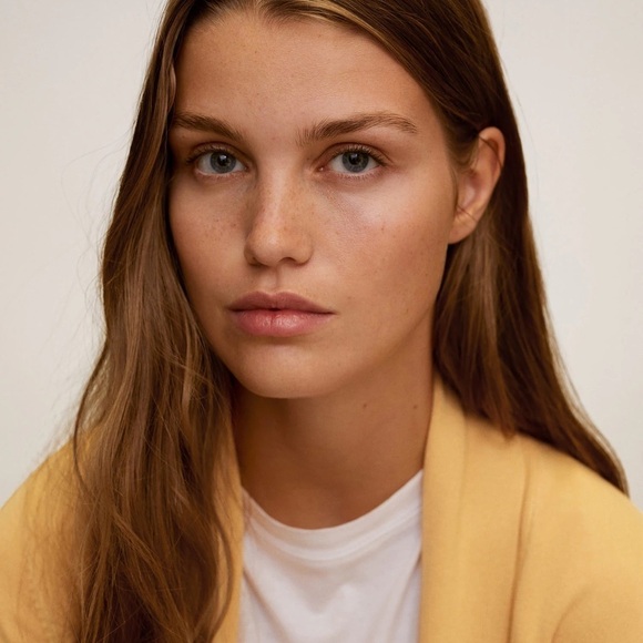 NWOT. Mango Basic Yellow Ribbed Detail Cardigan. Size S. - Picture 6 of 8